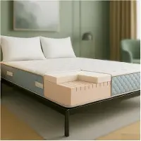 THE WHITE STONE Matratze 140x200 aus Hypoallergener Schaum und Memory Foam, Höhe 22 cm