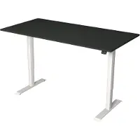 Kerkmann Move 1 elektrisch höhenverstellbarer Schreibtisch anthrazit rechteckig, T-Fuß-Gestell weiß 160,0 x 80,0 cm