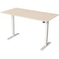 Kerkmann Büromöbelfabrik Move 1 höhenverstellbarer Schreibtisch ahorn rechteckig T-Fuss-Gestell weiss 160,0 x 80,0 cm