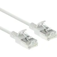 ACT Weiß 5 Meter langes LSZH-U/FTP-Cat6a-Datencenter-Slimline-Patch-Kabel mit RJ45-Anschlüssen und Knickschutz, 5 m, Cat6a, U/FTP (STP), RJ-45, RJ-45, Weiß