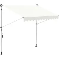 Mucola Klemmmarkise höhenverstellbar Balkon Markise ohne Bohren Sonnenmarkise Sonnenschutz Windschutz - Beige mit LED 400 x 120 cm