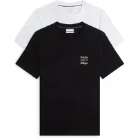Tommy Hilfiger T-Shirt "2 PACK CHEST GRAPHIC REG TEES", Herren, Gr. M, schwarz (weiß, schwarz), Jersey, Obermaterial: 100% Baumwolle, regular fit normal, Rundhals, Shirts T-Shirt