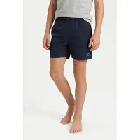 Arena Badeshorts "BOYS' BEACH BOXER SOLID R", Jungen, Gr. 140 (134), N-Gr, blau (navy, turquoise), Obermaterial: 100% Polyester, Badehosen Badeshorts, mit Seitentaschen, schnelltrocknend