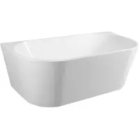 Hak Freistehende Badewanne Acryl-Badewanne 170 x 80 x 58 cm weiß Wandmontage minimalistisch TAJO