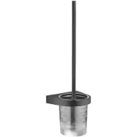 Dornbracht Toilettenbürstengarnitur, Wandmodell, Glas aus Kristallglas, 83900970-33, Farbe: Schwarz Matt