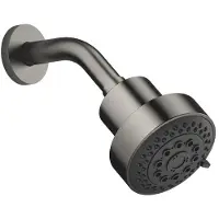 Dornbracht Kopfbrause, dreifach verstellbar, Ausladung 200mm, flowReduce, 28508979-990010, Farbe: Dark Platinum matt