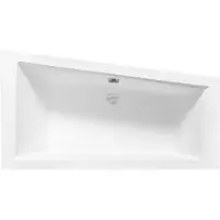 Besco BADLAND Eckbadewanne Rechteck Badewanne INTIMAS LINKS 150x85 mit Ablaufgarnitur und Füßen + 1 Badkissen | BADLAND INTIMAS