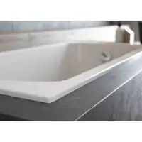 Besco Eckbadewanne Rechteck Badewanne Avita SLIM LINKS 180x80 Rand 15mm mit Ablaufgarnitur, Füßen und Styroporverkleidung mit Ablage 4cm GRATIS