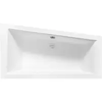 Badland Eckbadewanne Rechteck Badewanne Intima für zwei Personen LINKS 180x125 mit Ablaufgarnitur und Füßen GRATIS mit 2 Kopfstützen ohne Verkleidung