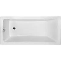 Besco Badewanne Rechteck Set 5in1 150x70 mit Premium Ablaufgarnitur und Füßen GRATIS + Verkleidung (AcrylSchürze) + Bambus Holzablage | BADLAND OPTIMAZ