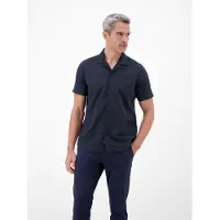 Lerros 1100000002199 "Unifarbenes Kurzarmhemd aus 100 % Baumwolle", Herren, Gr. L, Normalgrößen, blau (classic navy), 100% Baumwolle, Hemden 1100000002199
