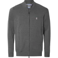 Jan Vanderstorm Strickjacke "Strickjacke AGNER", Herren, Gr. 6XL, grau (dunkelgrau melange), Obermaterial: 50% Baumwolle CO. 50% Polyacryl PAN., Strickjacken Strickjacke