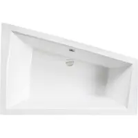Besco BADLAND Eckbadewanne Rechteck Badewanne INTIMAS RECHTS 150x85 mit Ablaufgarnitur und Füßen + 2 Badkissen | BADLAND INTIMAS