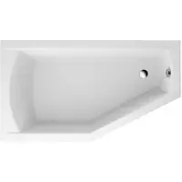 Polimat Eckbadewanne Badewanne Selena LINKS 160x90 mit Ablaufgarnitur, Füßen und Styroporverkleidung GRATIS
