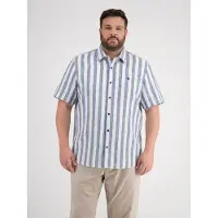 Lerros Gestreiftes Kurzarmhemd in grossen Größen - True Blue - 5XL
