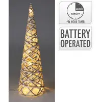Koopman LED Weihnachtsdekoration Kegel, 40 cm, grau, warmweiß und farbenfroh