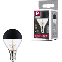 Paulmann LED-Leuchtmittel "LED Tropfen Kopfspiegel 250lm E14 2700K 2,5W 230V schwarz matt", Energieeffizienz: F, schwarz, L:7,8cm Ø:4,5cm, Leuchtmittel, LED-Leuchtmittel