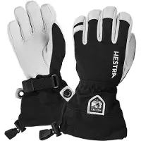 Hestra - Lederskihandschuhe - Glove Army Leather Heli Ski Jr. Black aus Leder - Kindergröße 6 - schwarz