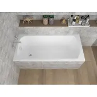 Polimat Badewanne Rechteck Classic 180x80 mit Ablaufgarnitur, Füßen und Styroporverkleidung GRATIS