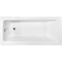 Besco Badewanne Rechteck 130x70 + AcrylSchürze + Kopfstütze, Ablauf & Füße GRATIS | Komplettset 5in1 Original Acryl Wanne Siphon | BADLAND TALIA