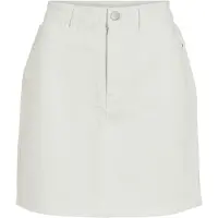 Vila Jeansrock "VIKAJA JAF LBD DENIM SKIRT- NOOS", Damen, Gr. 42, cloud dancer, Denim/Jeans, Obermaterial: 99% Baumwolle, 1% Elasthan, unifarben, figurbetont kurz, Röcke Jeansrock