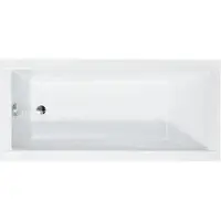 Besco Badewanne Rechteck 150x70 mit Ablaufgarnitur und Füßen GRATIS + Verkleidung (AcrylSchürze) + Bambus Holzablage + Kopfstütze in Schwarz | BADLAND MODERN