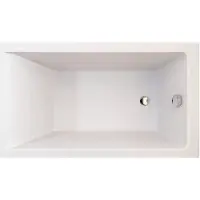 Polimat Badewanne Rechteck 120x70 mit Wannenträger, Ablaufgarnitur & Füßen GRATIS | Komplettset 4in1 Original Acryl Wanne Siphon | BADLAND CAPRI