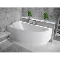 Badland Eckbadewanne Badewanne Praktika LINKS 150x70 mit Ablaufgarnitur und Füßen GRATIS ohne Verkleidung