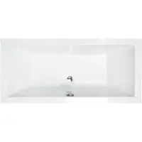Besco Badewanne Rechteck 170x75 mit AcrylSchürze, Ablaufgarnitur & Füßen GRATIS | Komplettset 4in1 Original Acryl Wanne Siphon | BADLAND QUADRO
