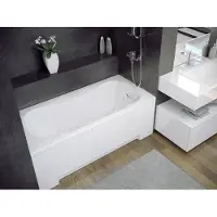 Besco Badewanne Rechteck 150x70 mit Wannenträger, Ablaufgarnitur & Füßen GRATIS | Komplettset 4in1 Original Acryl Wanne Siphon | BADLAND ARIA