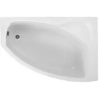 Polimat Eckbadewanne Badewanne Frida RECHTS 150x100 mit Ablaufgarnitur, Füßen und Styroporverkleidung GRATIS
