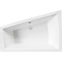 Besco BADLAND Eckbadewanne Rechteck Badewanne INTIMAS RECHTS 170x125 mit Ablaufgarnitur und Füßen + 1 Badkissen | BADLAND INTIMAS