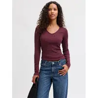 JJXX Freya Straight Fit Langarm-t-shirt Mit V-ausschnitt
