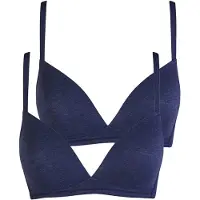 Nina von c. Schalen-BH NINA VON C. "2er Pack Schalen BH Light&Easy", Damen, Gr. 75, Cup A, blau (denim melange), Obermaterial: 95% Modal CMD. 5% Elasthan EL., BHs Schalen-BH