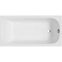 Polimat Badewanne Rechteck Classic SLIM 170x70 Rand 17mm mit Ablaufgarnitur, Füßen und Styroporverkleidung mit Ablage 4cm GRATIS