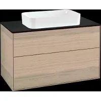 Villeroy & Boch V&B Waschtischunterschrank Wandbeleuchtung Finion 100x60,3cm, Abd.-Pl. bla m, Oak Veneer
