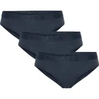 FILA Slip , Damen, Gr. L, Single Jersey, schwarz (navy), Single Jersey, Obermaterial: 95% Baumwolle, 5% Elasthan, körpernah, Unterhosen Slip, Baumwollmix, elastisch, Logobund
