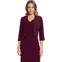 Vera Mont Bolerojacke "Bolero-Jacke mit Kellerfalten", Damen, Gr. 44, lila (strong aubergine), Obermaterial: 90% Polyester PES. 10% Elasthan EL., Jacken Bolerojacke