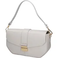 Roberta Rossi Damen-Schultertasche Echtleder Runzelleder Magnetverschluss Beige UNICA 27x15x7 cm