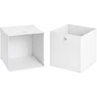 MÖBELPARTNER 2er-Set Faltboxen weiß, 32x32x32 cm
