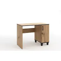 MargaretHadas24 Schreibtisch Vanessa Bürotisch Computertisch Laptoptisch Büromöbel Arbeitstisch mit Scharniertür ( Eiche Artisan uns schwarz )