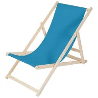 Feel2Home Liegestuhl klappbar aus Holz mit gepolsterter Auflage, Rückenlehne 3-fach verstellbar, Strandliege für Garten, Hellblau
