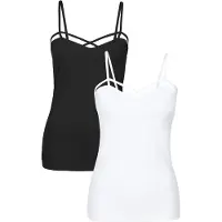Bonprix Shirttop Packung, 2 schmale Passform, ärmelloses Design