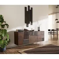 DELIFE Sideboard Imara 175 cm Mango Braun 2 Türen 3 Schubladen schwebend