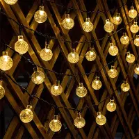 Salcar Solar Lichterkette 10 m mit 40 LED-Kugeln,Partybeleuchtung, Hochzeitsdekoration, Warmweiß