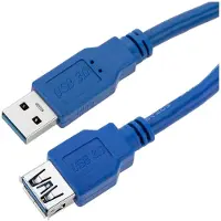 Techly 3.0m USB 3.0 A M/F, 3 m, USB A, USB A, USB 3.2 Gen 1 (3.1 Gen 1), Männlich/Weiblich, Blau