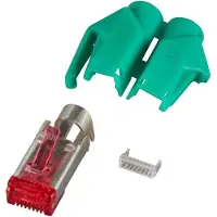 EFB Elektronik EFB H7641.8-100 RJ45-Hirose Stecker STP, TM21 grün, 100 Stück, 3 Elemente, Cat.6 H76418100