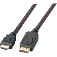 EFB Elektronik DisplayPort/HDMI Kabel 4K60Hz A-A St-St, 2m, schwarz DisplayPort auf HDMI+ Adapterkabel mit einseiti