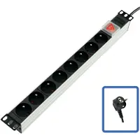 LOGON TUPS031, Geändert, Aluminium, Schwarz, 8 AC-Ausgänge, 48,3 cm (19")