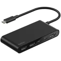 Belkin Connect, USB Typ-C, HDMI, USB 2.0 Type-A, USB 3.2 Gen 1 (3.1 Gen 1) Type-C, 5000 Mbit/s, 60 Hz, 3840 x 2160 Pixel, Schwarz